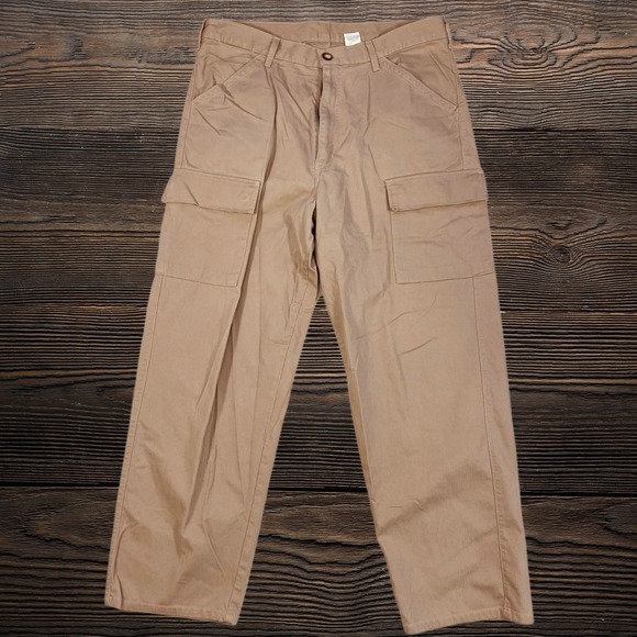 Levi's Other - Vintage Levis Black Bat Wing Tag Mens Cargo 36x30 Pants Khaki Bedford Cord Y2K